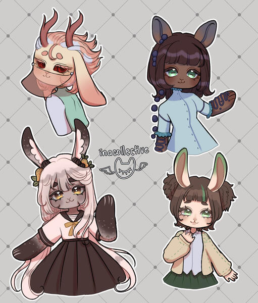 ✧ sticker sheet ✧ solid lineart + simple shading