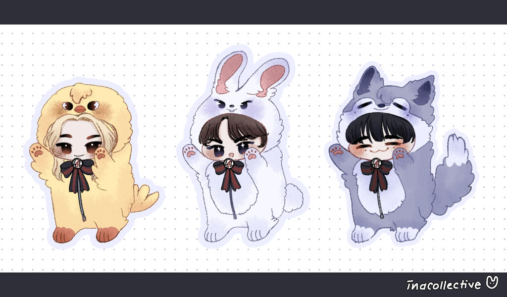 ✧ onesie x skzoo set ✧ pencil lineart